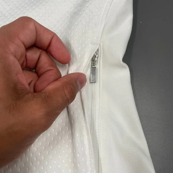 Nike Golf Vest‎ Womens M White Cadillac Tour Performance Therma Fit Full Zip - Picture 6 of 9